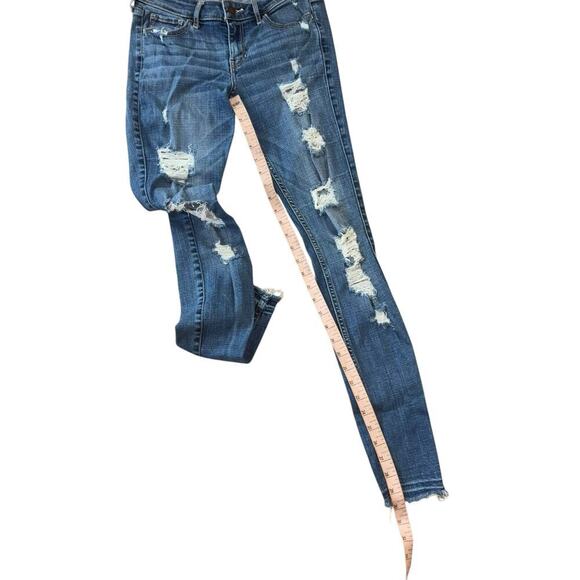 Hollister Super Skinny Distressed Jeans Women’s 27 Casual Thrashed Low Rise - Picture 9 of 9